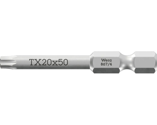 Wera Schrauberbit Torx TX 20 mal 50 Millimeter aus Metall