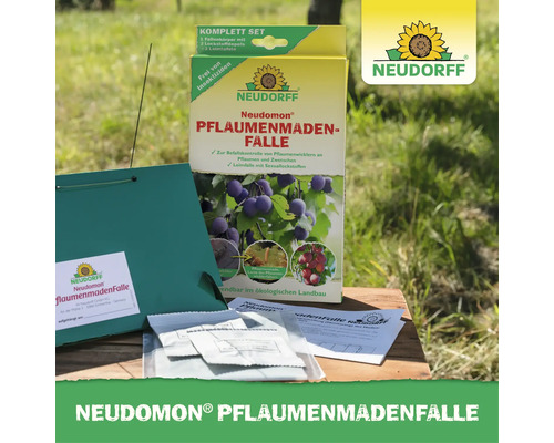 Neudorff Neudomon Pflaumenmadenfalle Set zur biologischen Befallskontrolle von Pflaumenwicklern an Pflaumen und Zwetschen ohne Insektizide