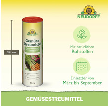Neudorff Gemüsestreumittel 500 Gramm Streudose für Gemüse mit natürlichen Rohstoffen anwendbar von März bis September