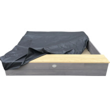 Sandkasten aus Holz mit Sitzbank und Abdeckplane