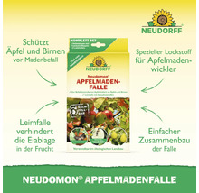 Neudorff Neudomon Apfelmadenfalle Set zur biologischen Befallskontrolle von Apfelwicklern an Obstbäumen mit Neudorff Logo.