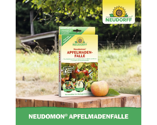 Neudorff Neudomon Apfelmadenfalle zur Befallskontrolle von Apfelwicklern an Äpfeln und Birnen ohne Insektizide inklusive Lockstoff und Leimtafeln