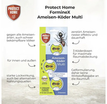 Protect Home FormineX Ameisen-Köder Multi zur effektiven Bekämpfung von Ameisen mit Gelformulierung für Innen und Außen, 3 Köderboxen.