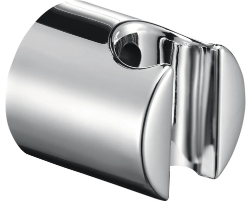 Duschbrausehalter als Ersatzteil für Duschstangen aus Metall mit glänzender Oberfläche