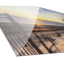 Acrylglasbild mit Strandmotiv bei Sonnenuntergang