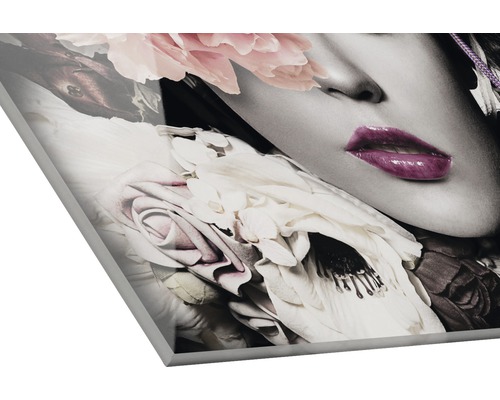 Acrylglasbild Frau mit Blumen