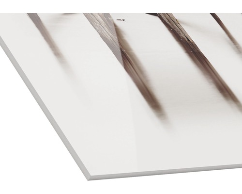 Nahaufnahme einer Hartschaumplatte mit Fotodruck