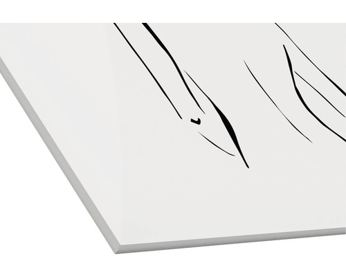 Dekorplatte mit Strichzeichnung