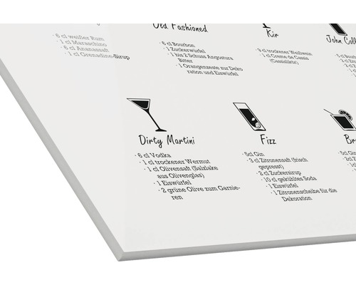 Cocktail Rezept Poster mit Martini, Fizz und Old Fashioned