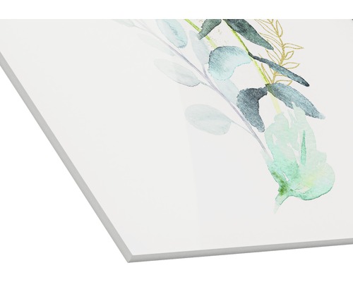 Dekoratives Bild mit Pflanzenmotiven auf Trägerplatte