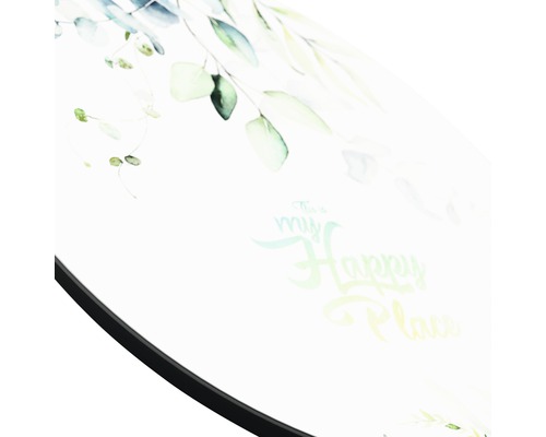 Dekoration mit Pflanzenmotiv und dem Schriftzug Dies ist mein glücklicher Ort