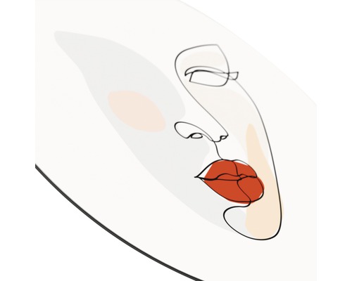 Illustration eines Frauengesichts mit durchgehenden Linien