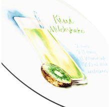 Abbildung eines Kiwi-Milchshakes mit Rezeptangaben.