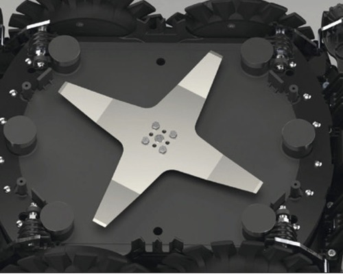 Nahaufnahme einer Robotermäherklinge