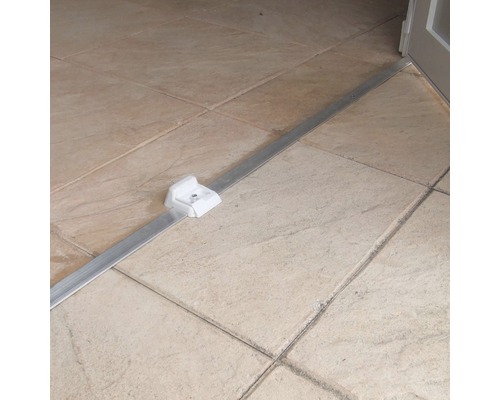 Aluminium Bodenschiene mit Befestigung auf Fliesenboden