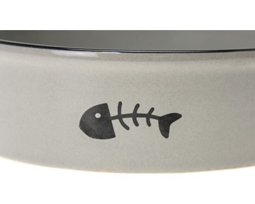 Keramik-Katzennapf mit Fischgrätenmuster