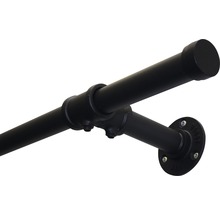 Schwarze Rohrmöbel-Wandhalterung mit Flansch