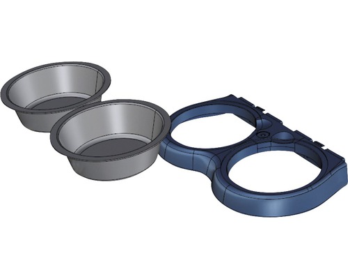 Futternapfhalter mit zwei Näpfen