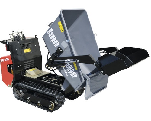Raupen Dumper mit hochgeklappter Mulde