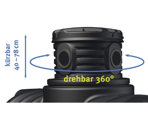 Verlängerung für Regenzisterne, kürzbar zwischen 40 und 78 Zentimeter, 360 Grad drehbar