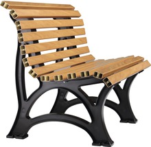 Parkbank mit Rückenlehne und Metallgestell