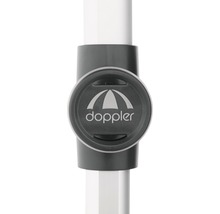 Doppler Logo auf einem Sonnenschirm