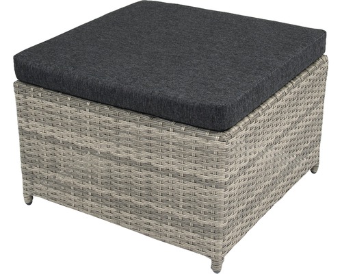 Gartenhocker aus Rattan mit Sitzkissen