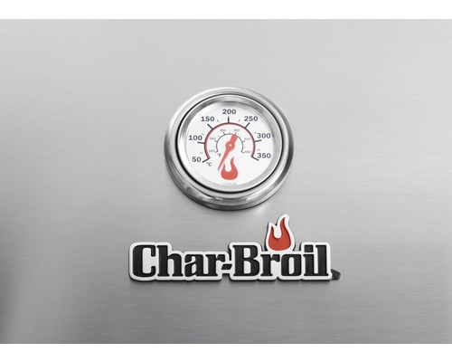 Char-Broil Logo und Grillthermometer