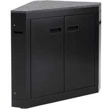 Eckunterschrank mit zwei Türen und Steinplatte