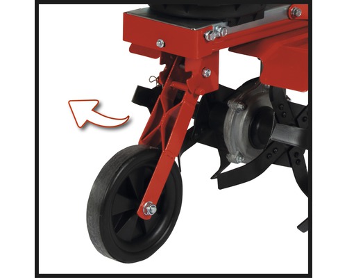 Detailansicht eines Gartenfräse-Rads