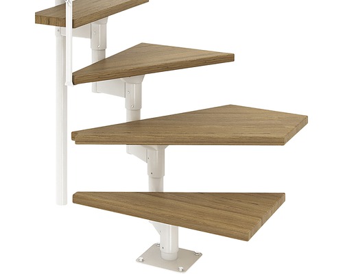 Wendeltreppe mit Holzstufen und Metallkonstruktion