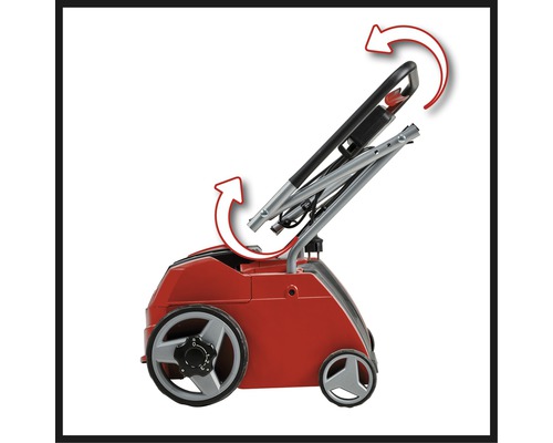 Zusammenklappbarer Vertikutierer zur einfachen Aufbewahrung