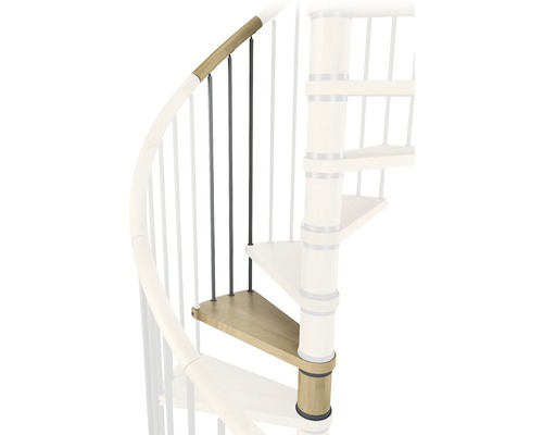 Detail einer Holzwendeltreppe mit Geländer