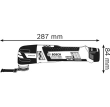 Bosch Multifunktionswerkzeug Abmessungen: 287 mm Länge und 84 mm Höhe