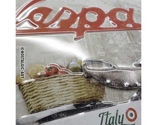 Dekoratives Blechschild mit Vespa Motiv und Italien Design