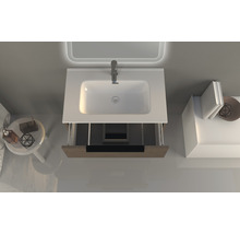 Ansicht von oben Waschbeckenunterschrank mit Waschbecken und Armatur im Badezimmer