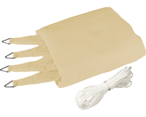 Beiges Sonnensegel mit Befestigungsseil