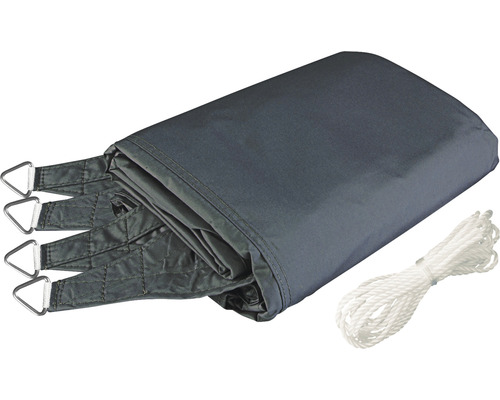 Graue Sonnensegel mit Seil