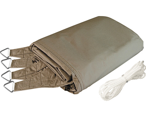 Sonnensegel mit Befestigungsseil und Metallösen