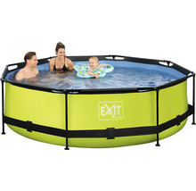 Aufstellpool Framepool-Set EXIT Lime rund Ø 300x76 cm inkl. Kartuschenfilteranlage grün