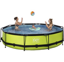 Aufstellpool Framepool-Set EXIT Lime rund Ø 360x76 cm inkl. Kartuschenfilteranlage grün
