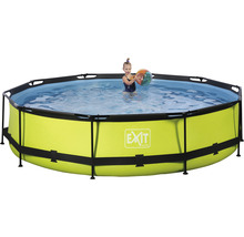 Aufstellpool Framepool-Set EXIT Lime rund Ø 360x76 cm inkl. Kartuschenfilteranlage grün