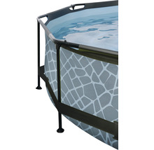 Aufstellpool mit Stahlrahmen und Steinmuster
