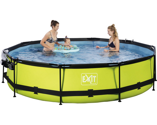 Runder Aufstellpool mit Personen im Wasser