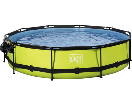 Runder Frame Pool mit Wasser gefüllt