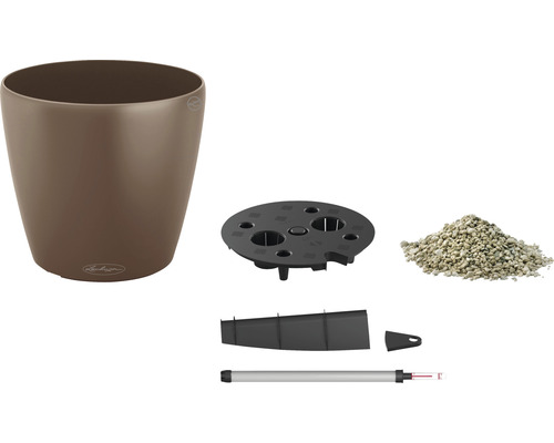 Lechuza Classico 21 Erdbewässerungs-Set mit Pflanzeinsatz, Wasserstandsanzeiger, Trennboden und Pflanzsubstrat
