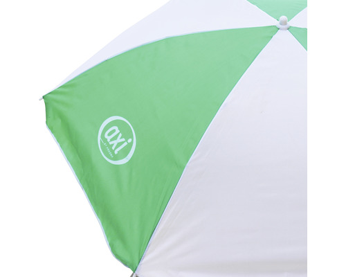 Ausschnitt eines Sonnenschirms mit AXI Logo