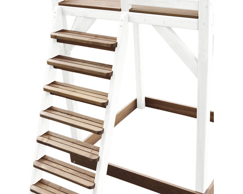 Holzspielturm Leiter mit Stufen