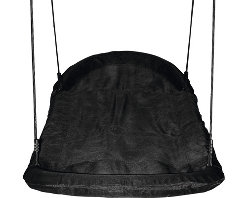 Schwarze Hängematte mit Seilaufhängung