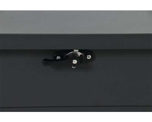 Detailansicht des Verschlusses einer Aufbewahrungsbox